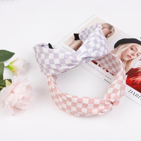 Plaid Headbands for Women Wide Thick Comfortable Non Slip Checkered Fashion main image 6